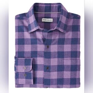 Peter Millar Men's Plaid Star Dust Dawnview Cotton Sport Shirt Size XXL